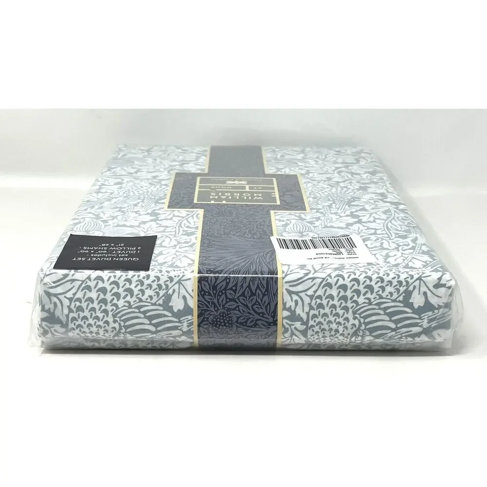 William Morris Bird Anemone Mineral QUEEN Duvet Cover Set Lt Blue NEW IN PACKAGE